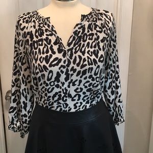 Giraffe print silk blouse